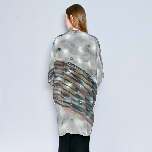 247. VINTAGE Aliki Yamani Creations Silk Kaftan OS - Picture 4 of 10